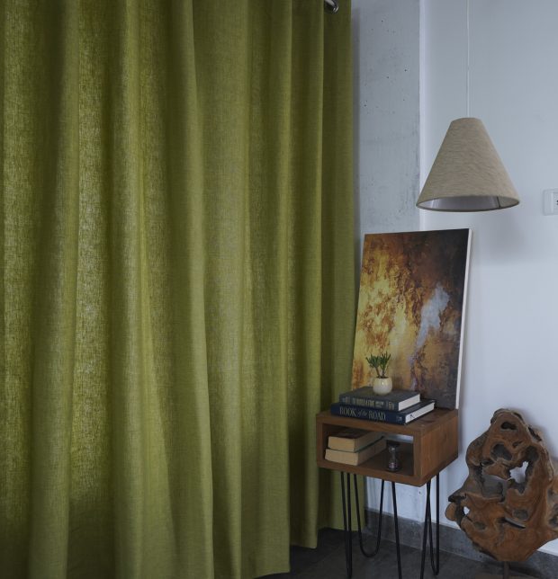 Customizable Curtain, Textura Cotton - Palm Green