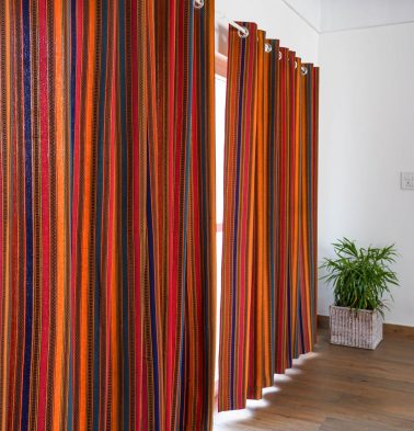 Customizable Curtain, Cotton – Vintage Weave – Multi Color