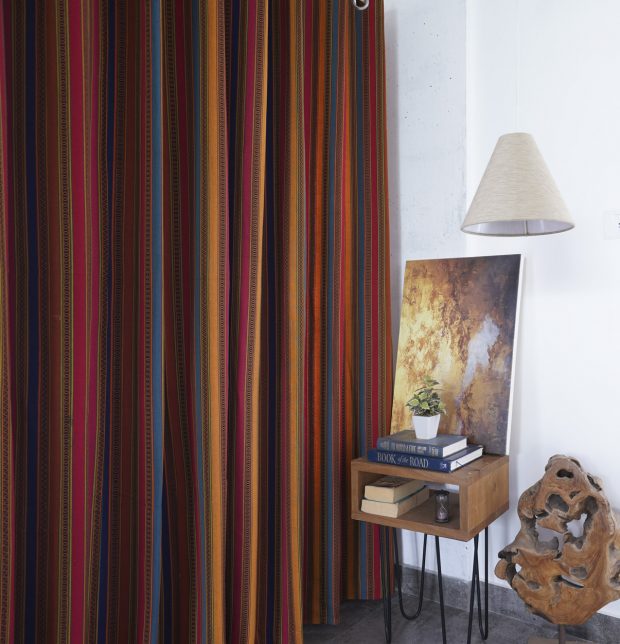 Customizable Curtain, Cotton - Vintage Weave - Multi Color