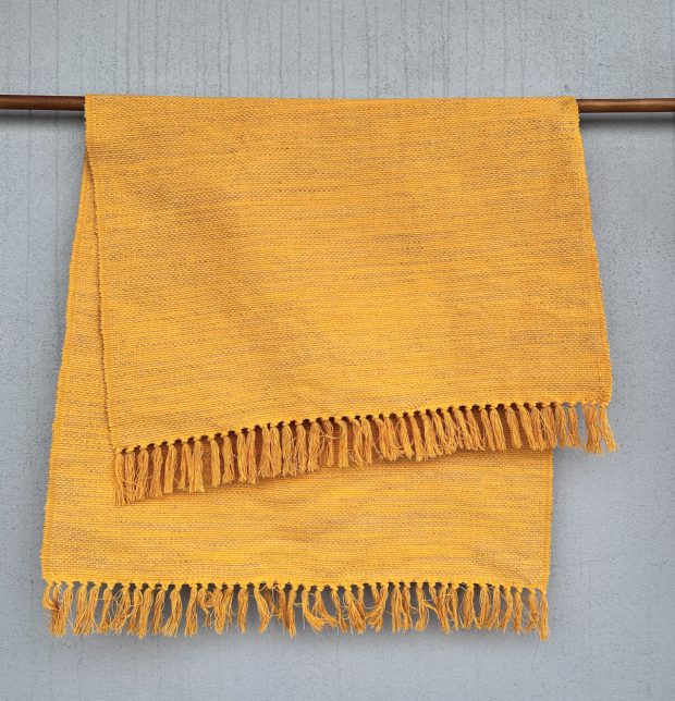 Handwoven Cotton/Jute Rug Yellow