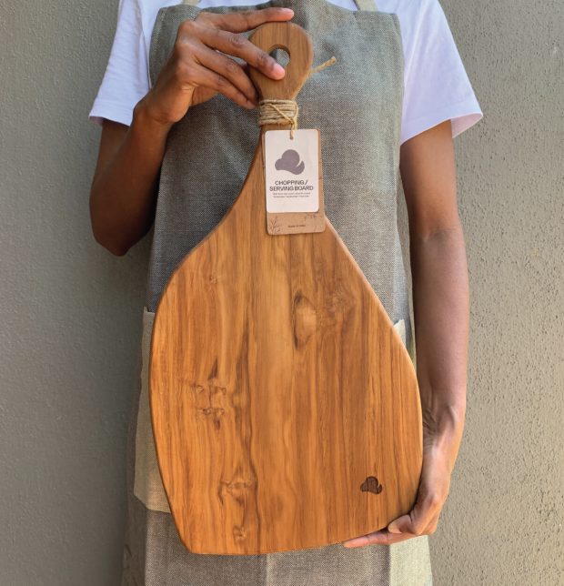 Organic Teak Wood Chopping / Serving Board | Semi Oval | 32 cm