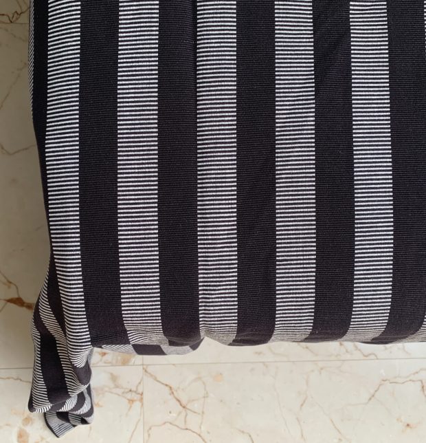 Handwoven Ribbed Cotton Bed Cover Black / Grey