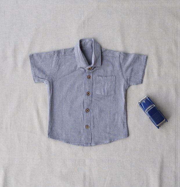 Blue Cotton Baby Boy Shirt