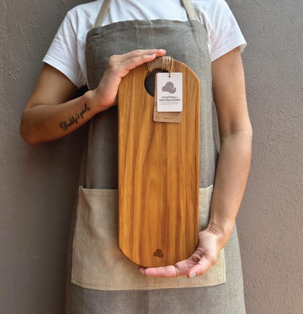 Organic Teak Wood Serving / Cheese Board | Ellipse | 40 cm