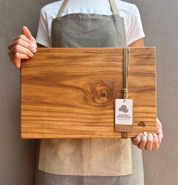 Organic Teak Wooden Chopping / Serving Board | Rectangle | 38 cm