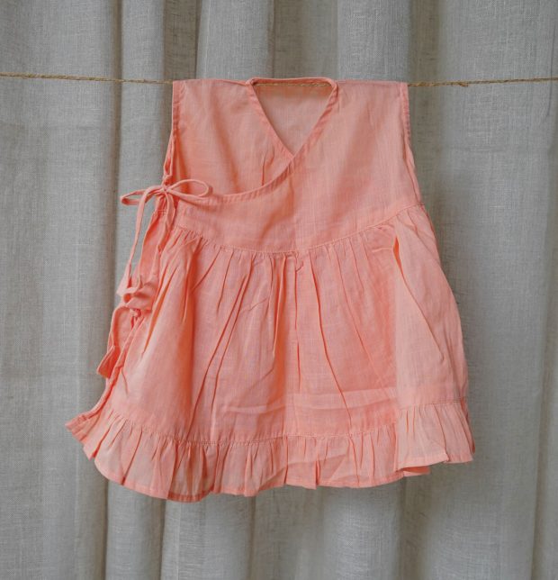 Cotton Papaya Peach Wind Dress Baby Girl