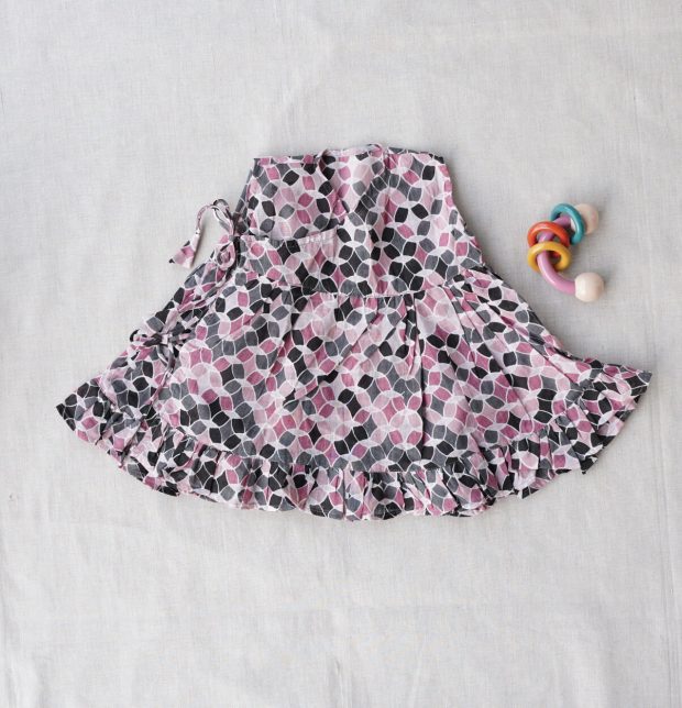 Cotton Retro Pink Wind Dress Baby Girl