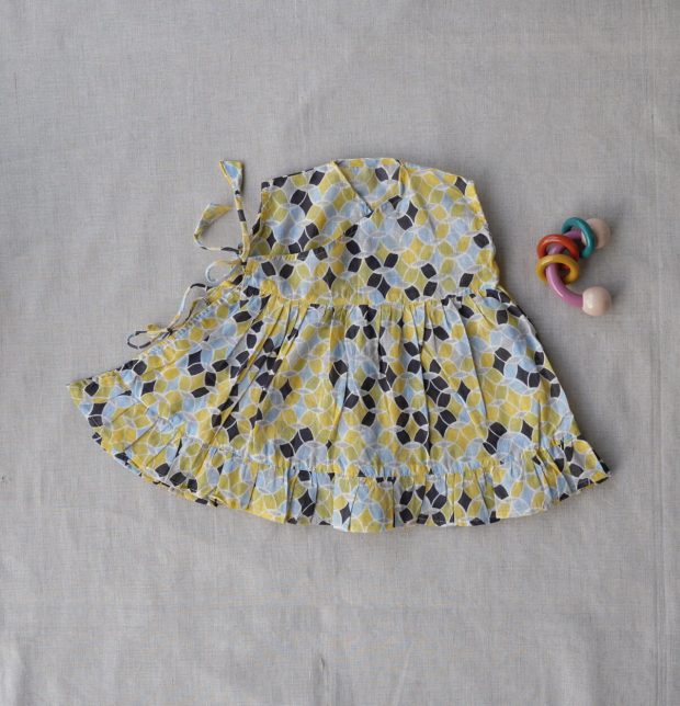 Cotton Retro Yellow Wind Dress Baby Girl