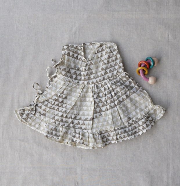 Cotton Triangle Beige Wind Dress Baby Girl