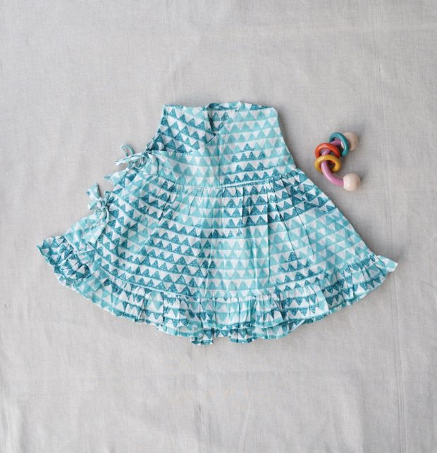 Cotton Triangle Blue Wind Dress Baby Girl