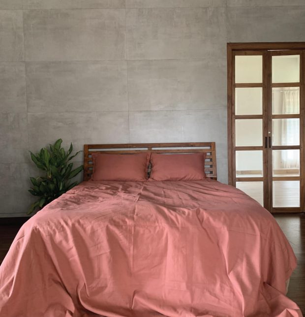 Linen Bed Sheet - Canyon Rose - With 2 pillow covers