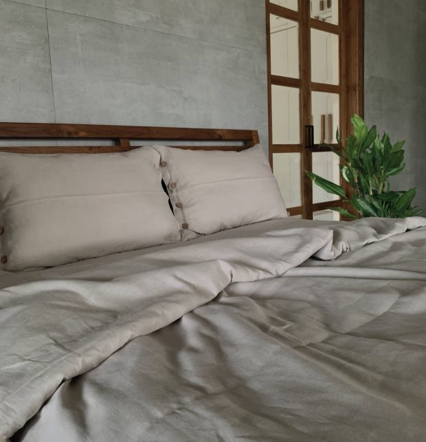Linen Fitted Bedsheet Cloud Cream