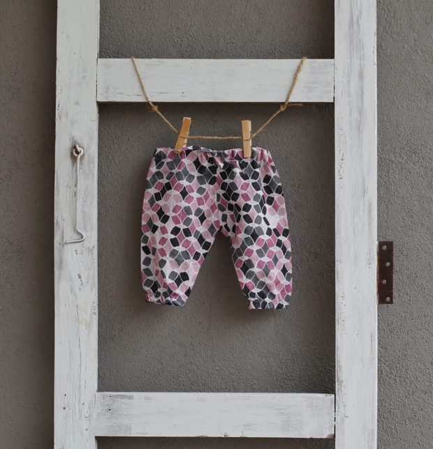 Retro Pink Cotton Baby Pants