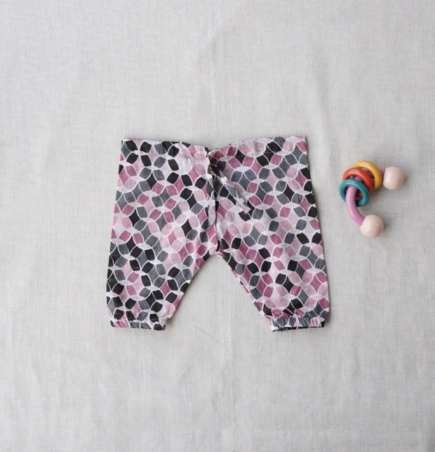Retro Pink Cotton Baby Pants