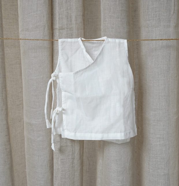 Sleeveless White Cotton Baby Vests