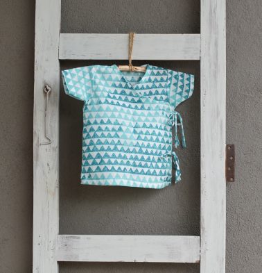 Star triangle Cotton Baby Vests Blue