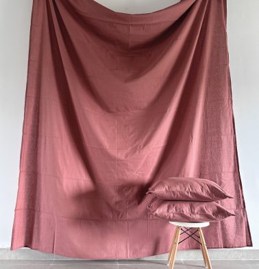 Linen Fitted Bedsheet Canyon Rose