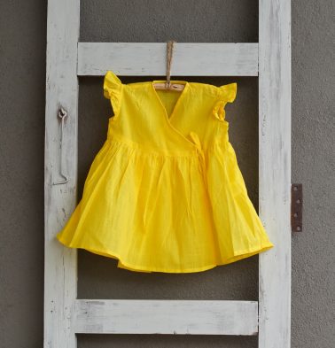 Cotton Cyber Yellow Bubble Dress Baby Girl