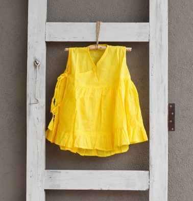 Cotton Cyber Yellow Wind Dress Baby Girl