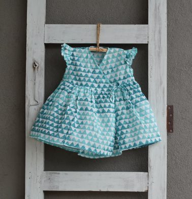 Cotton Triangle Blue Bubble Dress Baby Girl