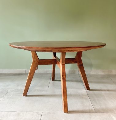 Solid Teak Wood Round Dining Table