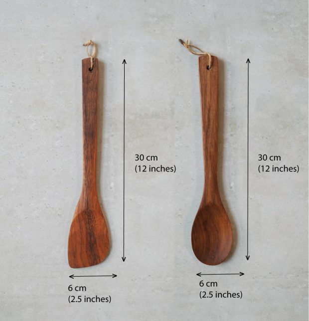 Organic Teak Wooden Laddles - Set of 4