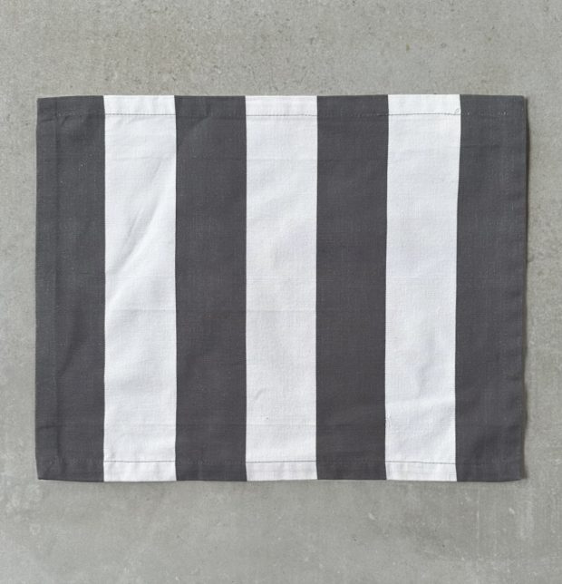 Cabana Stripes Cotton Table Mat grey/white- Set of 6