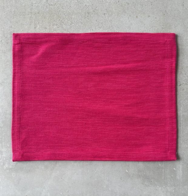 Handwoven Textura Cotton Table Mats Bright Rose- Set of 6