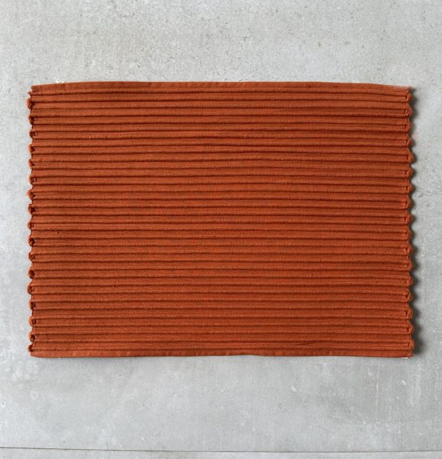 Handwoven Cotton Table Mats Rust Orange- Set of 6
