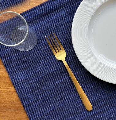 Handwoven Textura Cotton Table Mats Twilight Blue- Set of 6