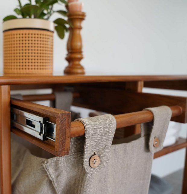 Solid Teak Wood Laundry Unit