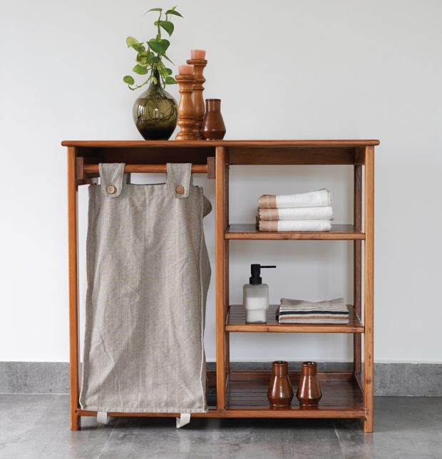 Solid Teak Wood Laundry Unit