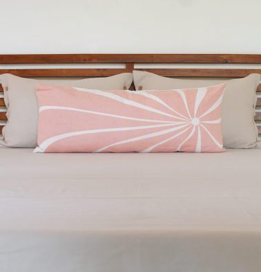 Sun Hue Cotton Lumbar Cushion Cover Pink – 14″ x 36″