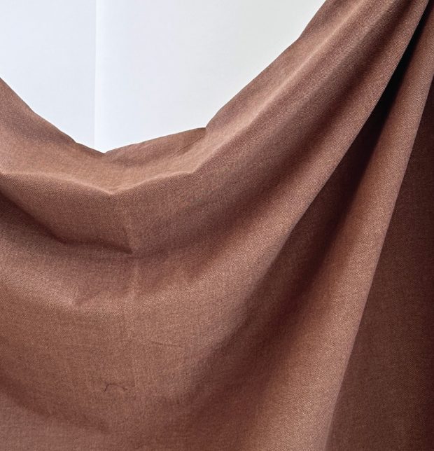 Chambray Cotton Curtain Bison Brown