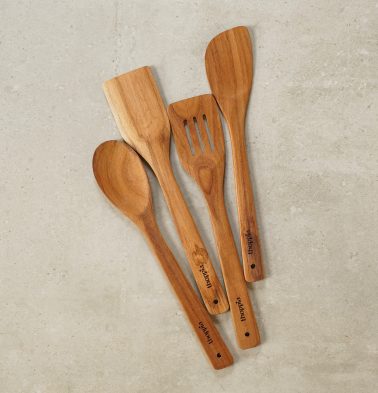 Organic Teak Wooden Laddles – Set of 4
