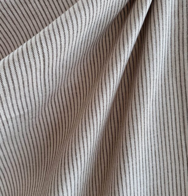 Customizable Curtain, Fine Stripes Cotton - Brown