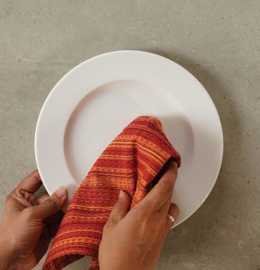 Honeycomb Cotton Dish Towel Red