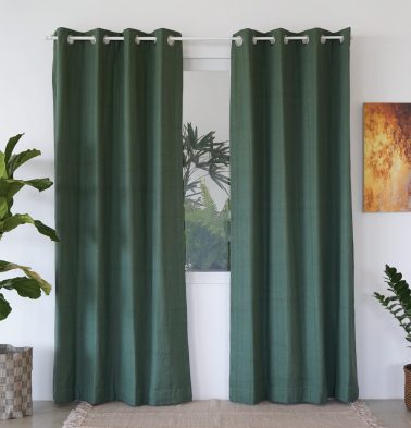 Customizable Curtain, Kadoor Cotton – Garden Green