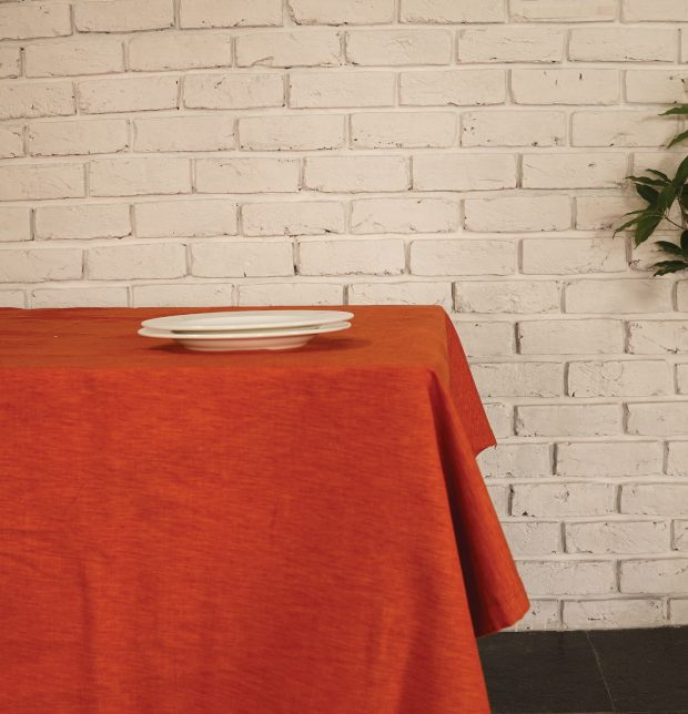 Textura Cotton Table Cloth Rust Orange