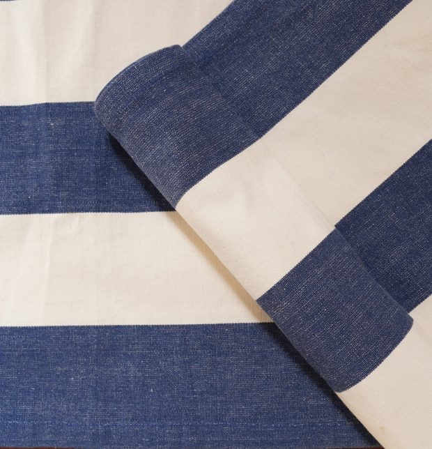 Cabana Stripes Cotton Table Runner Blue/White