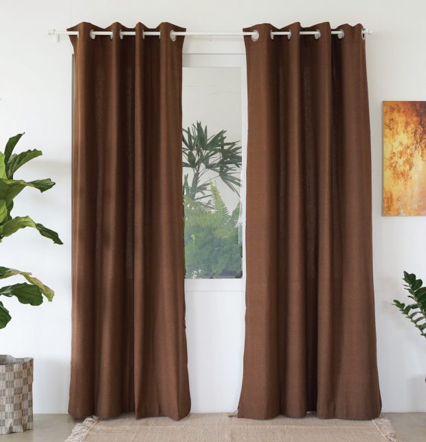 Customizable Curtain, Chambray Cotton - Bison Brown