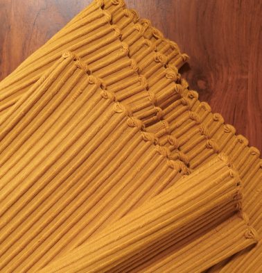 Handwoven Cotton Table Runner Mustard Yellow
