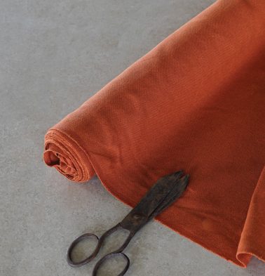 Chambray Cotton Fabric Apricot Orange