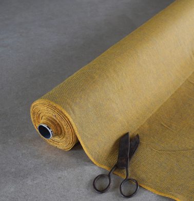 Chambray Cotton Fabric Cornsilk Yellow/Grey