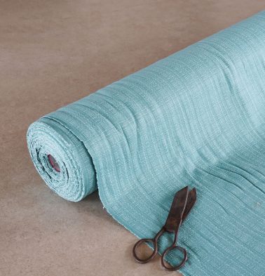 Panama Weave Cotton Fabric Dusty Turquoise