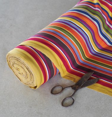 Stripe Cotton Fabric Multi Color
