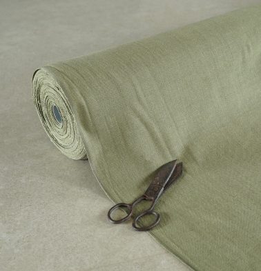 Chambray Cotton Fabric Iguana Green