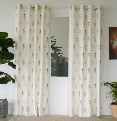 Customizable Curtain, Cotton – Nirvaanya Konna- White