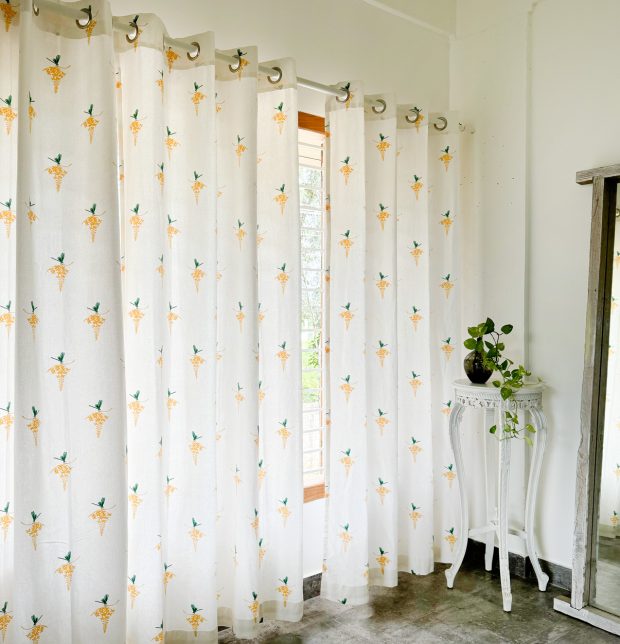 Nirvaanya Cotton Curtain - Konna - White