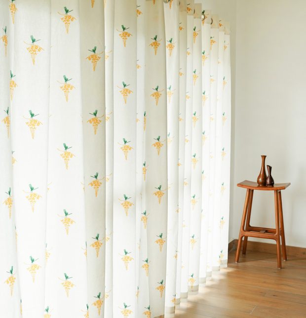 Customizable Curtain, Cotton - Nirvaanya Konna- White